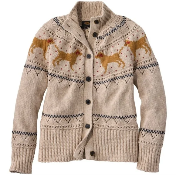 LL Bean Women's Signature Cotton Fisherman Sweater, Labrador Fair Isle - Picture 3 of 13